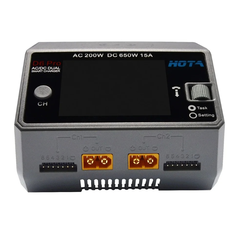 D6 Pro Black AC 200W DC 2x325W - Hota D6 Pro Dual Lipo Charger 评论和价格