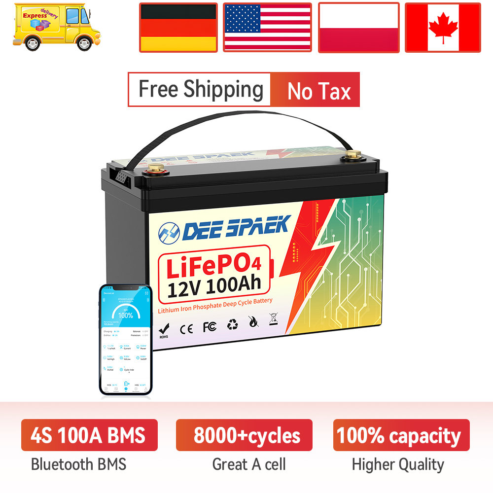 DEEPSPAEK 12V 100Ah Lifepo4 Ba - Lifepo4 12V 100Ah Bms Bluetooth 评论和价格