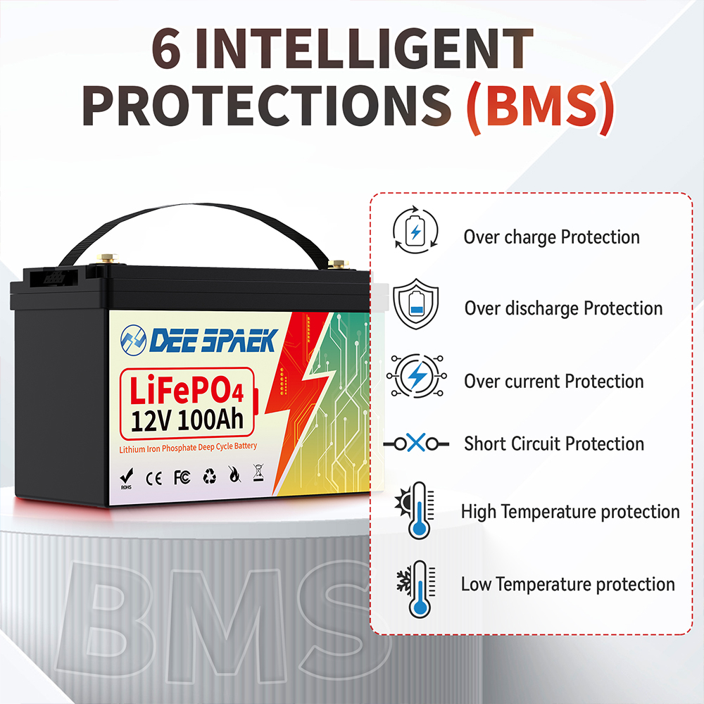 DEEPSPAEK 12V 100Ah Lifepo4 Ba - Lifepo4 12V 100Ah Bms Bluetooth 评论和价格